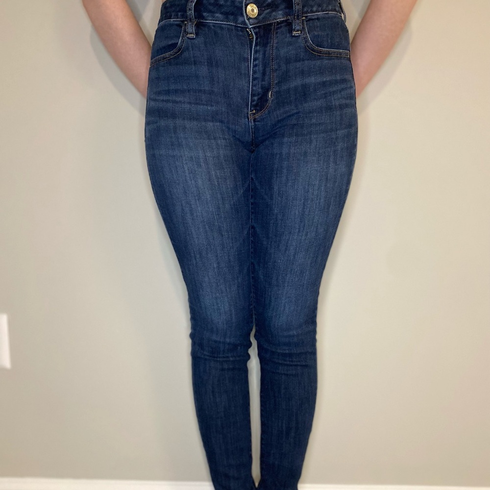 American Eagle high waisted skinny jeans.